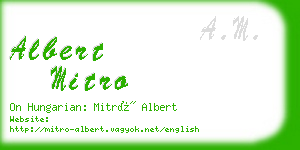 albert mitro business card